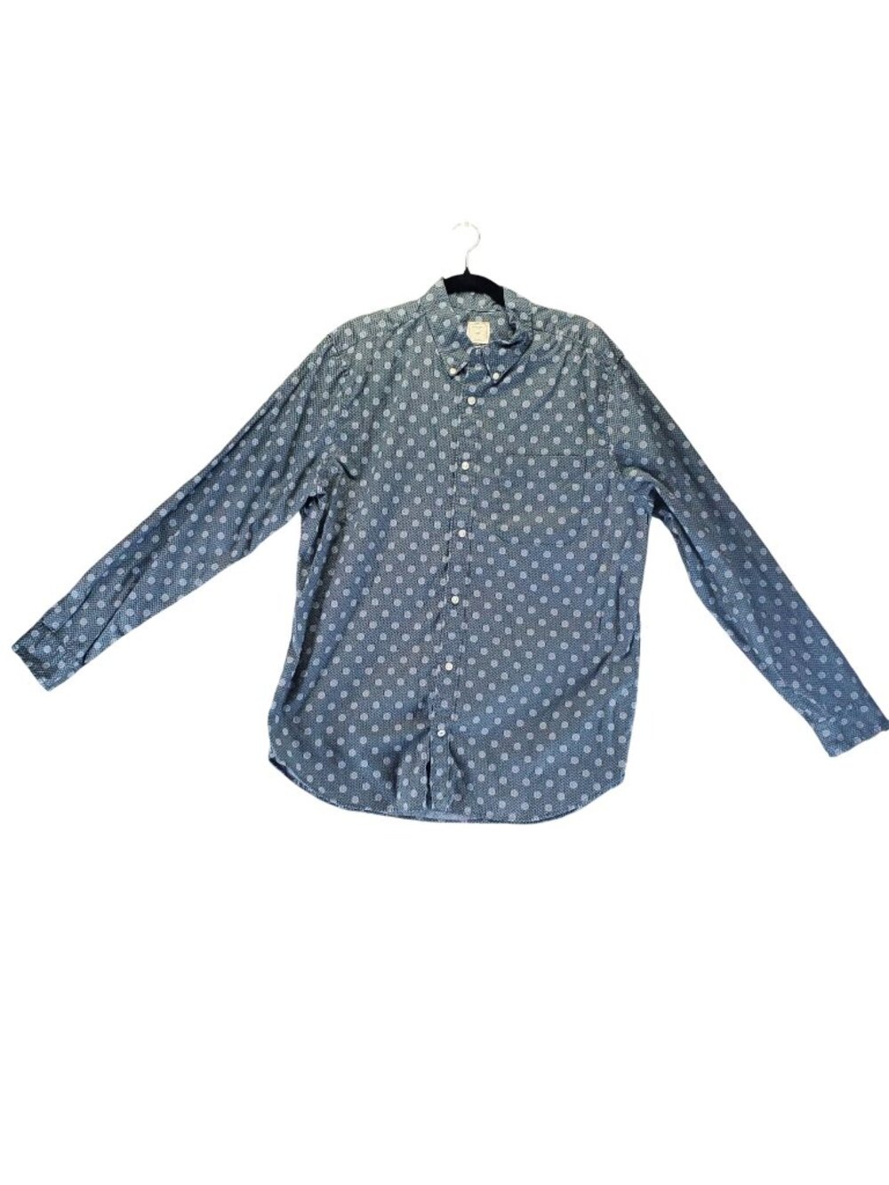 Gap Shirt Mens XL Blue Dot Long Sleeve Cotton Button Down Casual